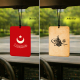 Flag Bearing the Inscription “Devlet-i Aliyye-i Osmaniyye” ve The Tughra of Sultan Abdulhamid II Printed Car Mirror Ornament