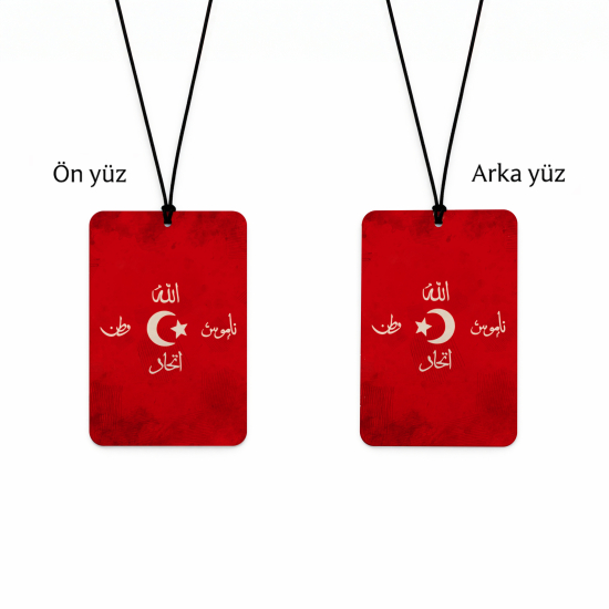 Banner of Islamic Unity ve Banner of Islamic Unity (Reverse War Banner) Printed Car Mirror Ornament