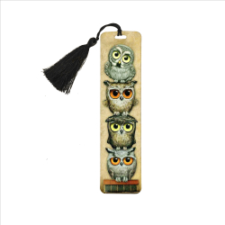 Sevimli Baykuşlar Baskılı Kitap Ayracı