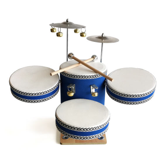 Baskısız   Leather Kids' Drum Set - Blue