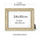 Boş 24x30 cm Camlı Fotoğraf ve Belge Çerçevesi – Eskitme Krem Yaldızlı
