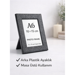 Boş A6 Camlı Fotoğraf ve Belge Çerçevesi 14,8x21 cm – Siyah