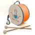 Personalized with Name, Queen Elsa  Printed Leather Kids' Drum - Orange
