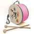 Köpekler Printed Leather Kids' Drum - Pink