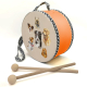 Köpekler Printed Leather Kids' Drum - Orange