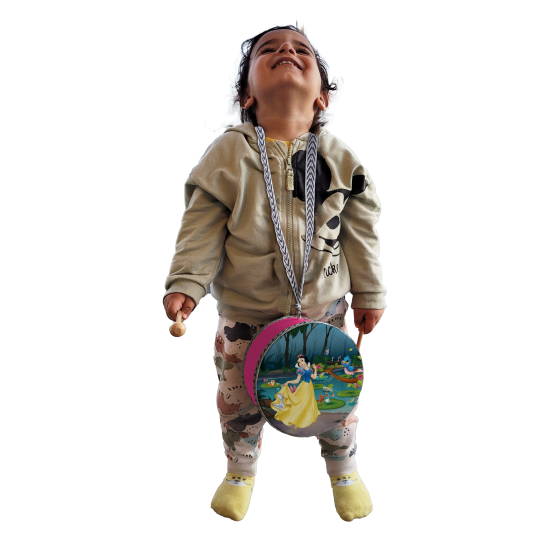 Pamuk Prenses Printed Leather Kids' Drum - Pink