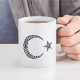 Crescent and Star Kalima al-Tawhid Printed Porcelain Ceramic Mug