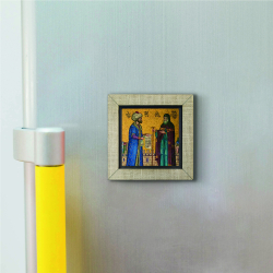 Fatih Sultan Mehmet ve Rum Ortodoks Patriği Mozaiği Printed Wooden Magnet