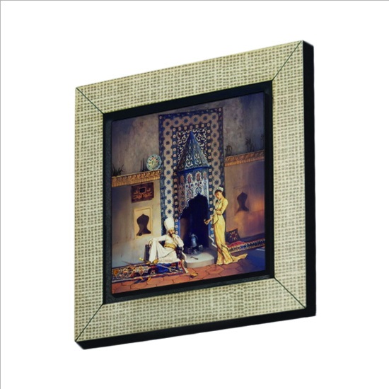 Osman Hamdi Bey - Kahve Ocağı Tablosu Baskılı Ahşap Magnet