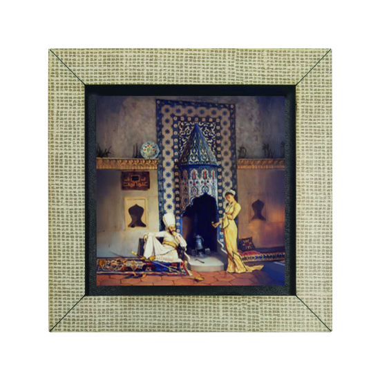 Osman Hamdi Bey - Kahve Ocağı Tablosu Baskılı Ahşap Magnet