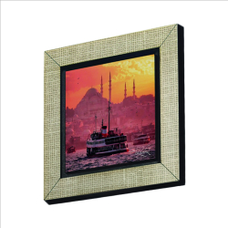 Süleymaniye Camii ve Vapur Fotoğrafı Printed Wooden Magnet