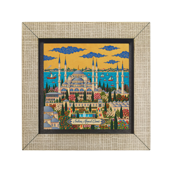 Blue Mosque Printed Wooden Magnet