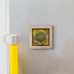 Yaşam Çiçeği Sembolü Printed Wooden Magnet