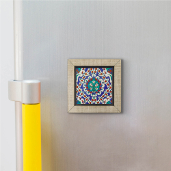 Osmanlı İznik Çini Deseni Printed Wooden Magnet