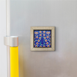 Osmanlı İznik Çiçekli Çini Deseni Printed Wooden Magnet