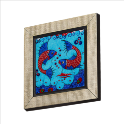 Balıklı Çini Motifi Printed Wooden Magnet