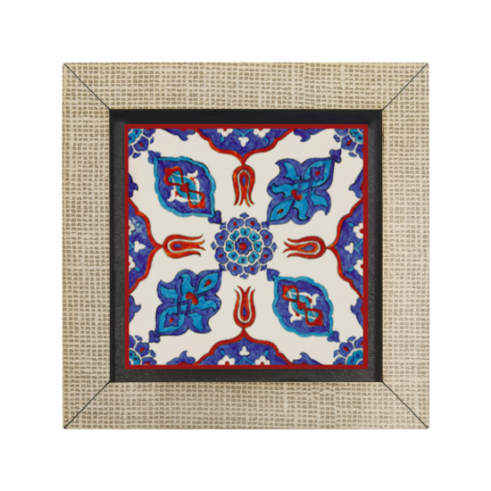 Osmanlı İznik Çini Deseni (Rüstem Paşa Camii) Baskılı Ahşap Magnet