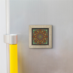 İran Deseni Baskılı Ahşap Magnet