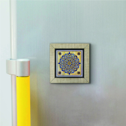 Geometrik Desen Baskılı Ahşap Magnet