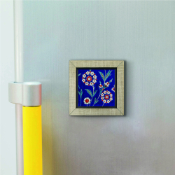 İznik Çini Deseni Baskılı Ahşap Magnet