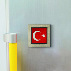 Türkiye Bayrağı Printed Wooden Magnet