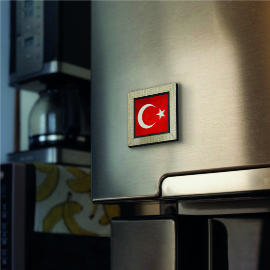 Türkiye Bayrağı Printed Wooden Magnet