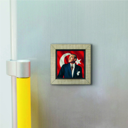 Atatürk Printed Wooden Magnet