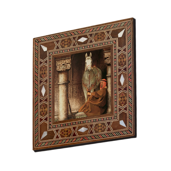 At Görseli Printed Mother-of-Pearl Effect Wooden Magnet