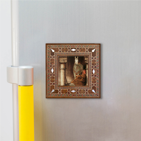 At Görseli Printed Mother-of-Pearl Effect Wooden Magnet