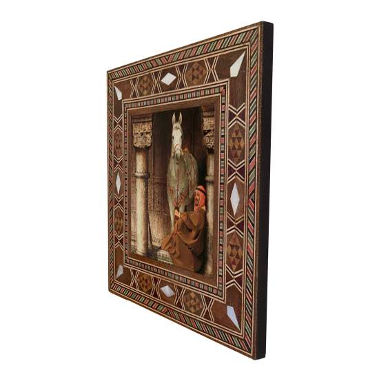 At Görseli Printed Mother-of-Pearl Effect Wooden Magnet