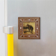 Oil Painting of a Horse in the Stable Printed Mother-of-Pearl Effect Wooden Magnet
