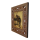 Oil Painting of a Horse in the Stable Printed Mother-of-Pearl Effect Wooden Magnet