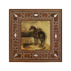 Oil Painting of a Horse in the Stable Printed Mother-of-Pearl Effect Wooden Magnet