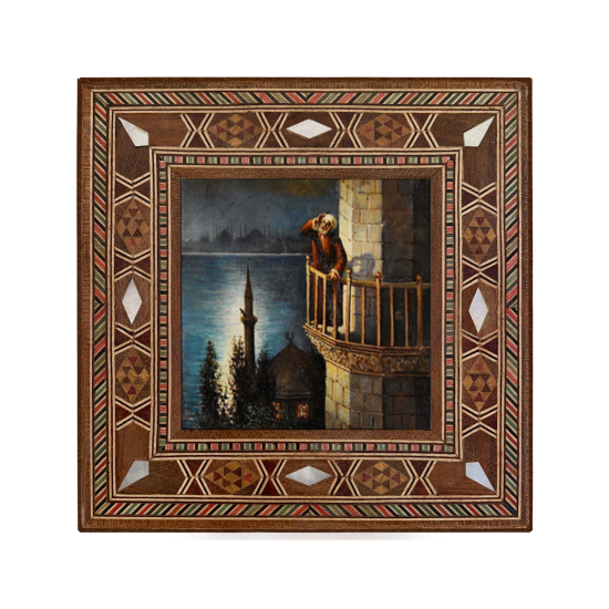 Müezzin Tablosu Printed Mother-of-Pearl Effect Wooden Magnet