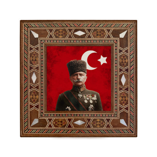 Fahreddin Paşa Printed Mother-of-Pearl Effect Wooden Magnet