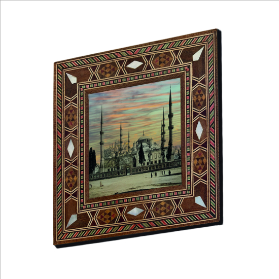 Sultan Ahmet Camii Printed Mother-of-Pearl Effect Wooden Magnet