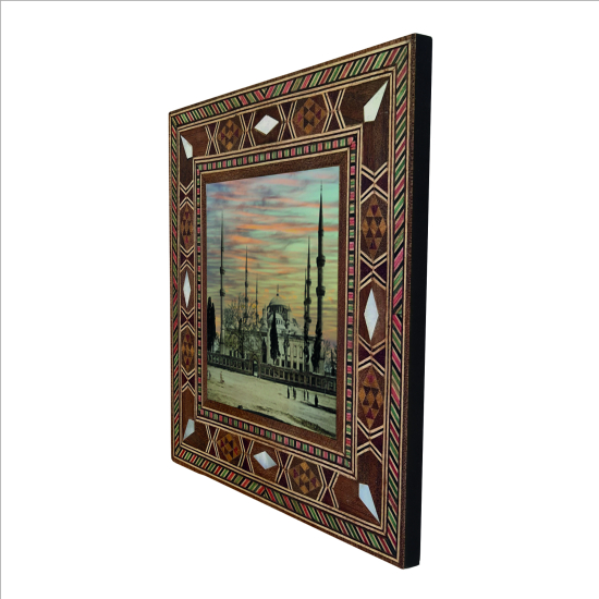 Sultan Ahmet Camii Printed Mother-of-Pearl Effect Wooden Magnet