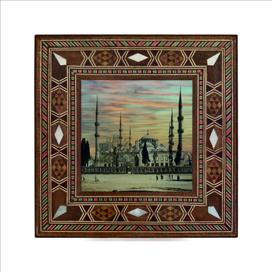 Sultan Ahmet Camii Printed Mother-of-Pearl Effect Wooden Magnet
