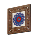 Rüstem Paşa Camii İznik Çini Deseni Printed Mother-of-Pearl Effect Wooden Magnet