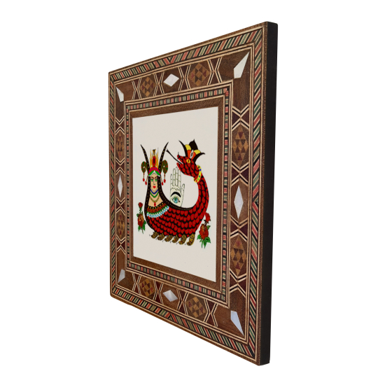 Shahmaran Printed Mother-of-Pearl Effect Wooden Magnet