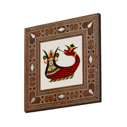 Shahmaran Printed Mother-of-Pearl Effect Wooden Magnet