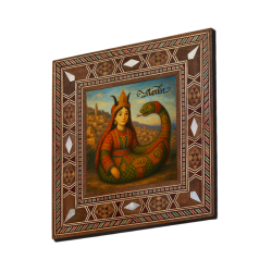 Mardin Shahmaran Printed Mother-of-Pearl Effect Wooden Magnet