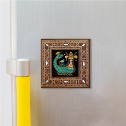 Şahmeran Baskılı Sedef Görünümlü Ahşap Magnet