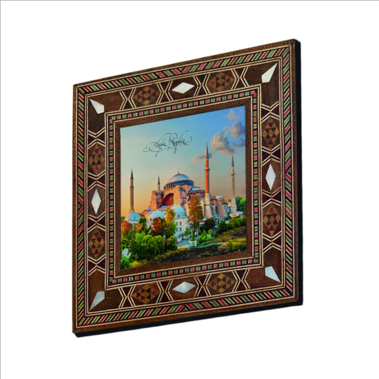 Ayasofya Camii Baskılı Sedef Görünümlü Ahşap Magnet