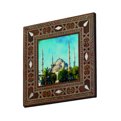 Sultanahmet Camii  Baskılı Sedef Görünümlü Ahşap Magnet