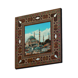 İstanbul Süleymaniye Camii Baskılı Sedef Görünümlü Ahşap Magnet