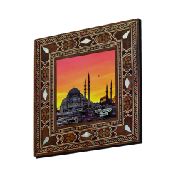 İstanbul Süleymaniye Camii Baskılı Sedef Görünümlü Ahşap Magnet