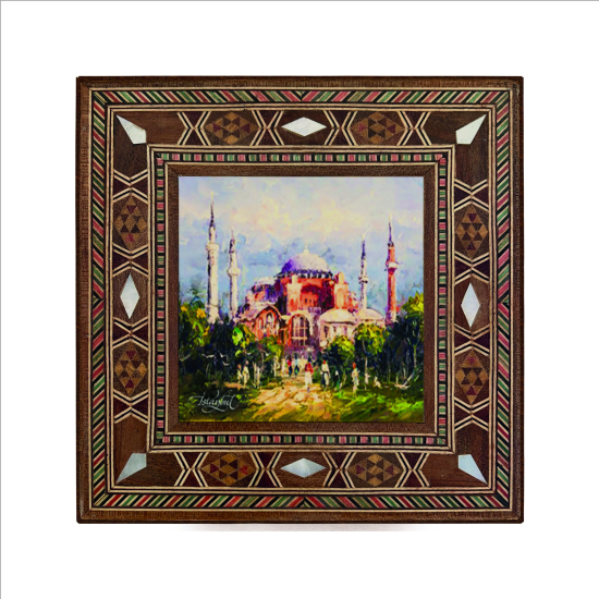 Ayasofya Camii Baskılı Sedef Görünümlü Ahşap Magnet