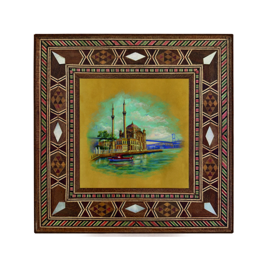 Ortaköy Camii  Baskılı Sedef Görünümlü Ahşap Magnet