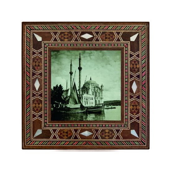 Ortaköy Camii (Fotoğraf, 1920’ler) Baskılı Sedef Görünümlü Ahşap Magnet